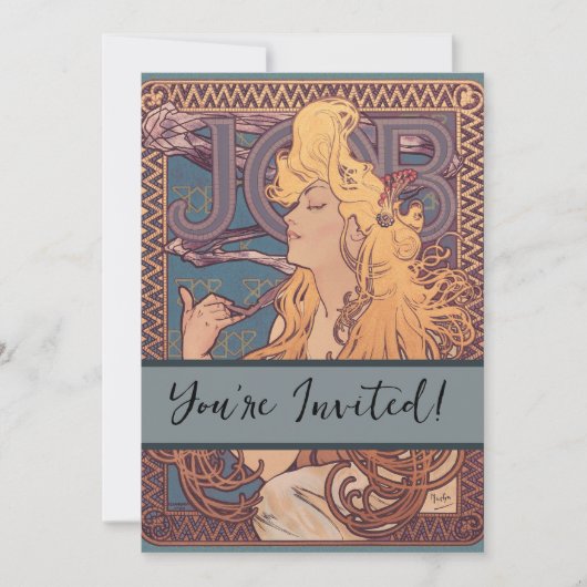 Alfonse Mucha Job Art Nouveau vrouw Kaart (Voorkant)