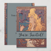 Alfonse Mucha Job Art Nouveau vrouw Kaart (Voorkant / Achterkant)