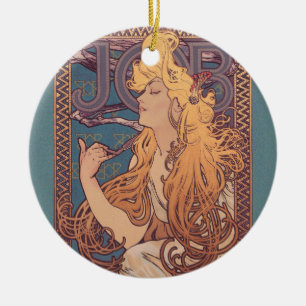 Alfonse Mucha Job Art Nouveau vrouw Keramisch Ornament
