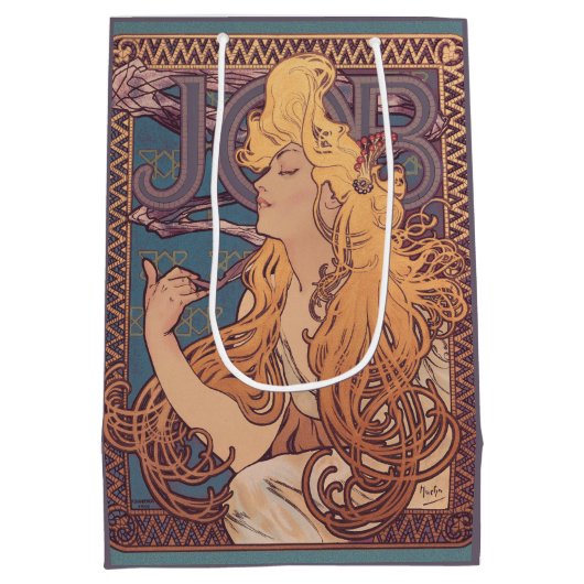Alfonse Mucha Job Art Nouveau vrouw Medium Cadeauzakje (Achterkant)