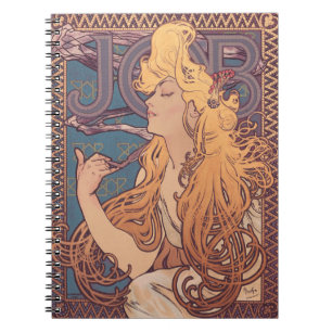 Alfonse Mucha Job Art Nouveau vrouw Notitieboek