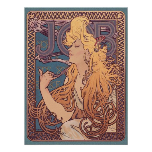 Alfonse Mucha Job Art Nouveau vrouw Perfect Poster (Voorkant)