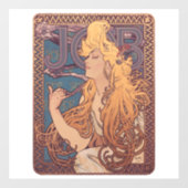 Alfonse Mucha Job Art Nouveau vrouw Raamsticker (Vel)