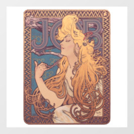 Alfonse Mucha Job Art Nouveau vrouw Raamsticker