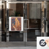 Alfonse Mucha Job Art Nouveau vrouw Raamsticker (Kantoordeur)