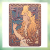 Alfonse Mucha Job Art Nouveau vrouw Raamsticker (Vel 3)