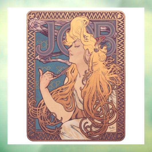 Alfonse Mucha Job Art Nouveau vrouw Raamsticker (Vel 3)