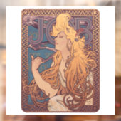 Alfonse Mucha Job Art Nouveau vrouw Raamsticker (Vel 2)