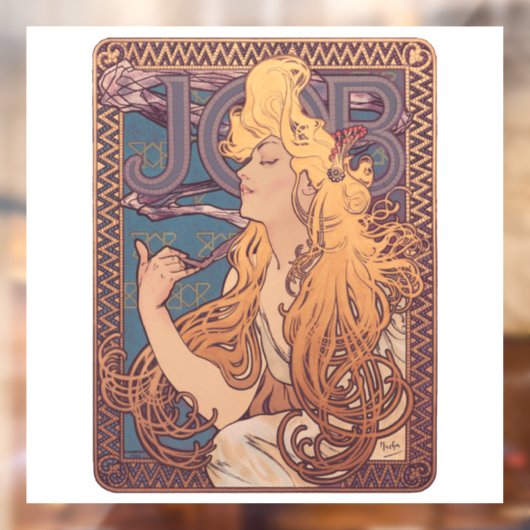 Alfonse Mucha Job Art Nouveau vrouw Raamsticker (Vel 2)