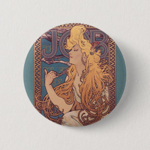 Alfonse Mucha Job Art Nouveau vrouw Ronde Button 5,7 Cm