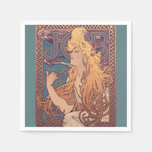 Alfonse Mucha Job Art Nouveau vrouw Servet (Voorkant)