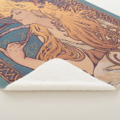 Alfonse Mucha Job Art Nouveau vrouw Sherpa Deken (3/4)