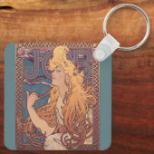 Alfonse Mucha Job Art Nouveau vrouw Sleutelhanger (Achterkant)