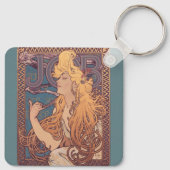 Alfonse Mucha Job Art Nouveau vrouw Sleutelhanger (Achterkant)