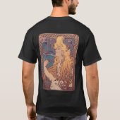 Alfonse Mucha Job Art Nouveau vrouw T-shirt (Achterkant)