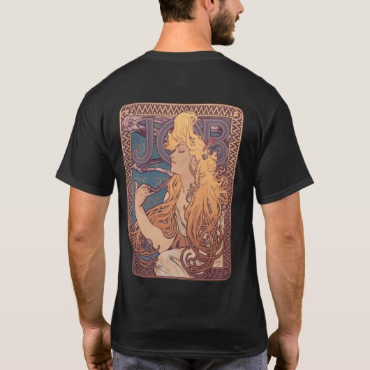 Alfonse Mucha Job Art Nouveau vrouw T-shirt (Achterkant)