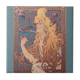 Alfonse Mucha Job Art Nouveau vrouw Tegeltje