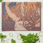 Alfonse Mucha Job Art Nouveau vrouw Theedoek (Gevouwen)