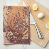 Alfonse Mucha Job Art Nouveau vrouw Theedoek (Quarter Fold)