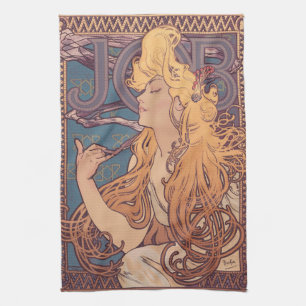 Alfonse Mucha Job Art Nouveau vrouw Theedoek