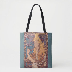 Alfonse Mucha Job Art Nouveau vrouw Tote Bag