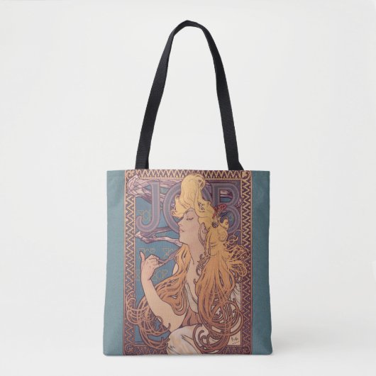 Alfonse Mucha Job Art Nouveau vrouw Tote Bag (Voorkant)