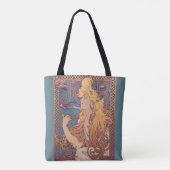 Alfonse Mucha Job Art Nouveau vrouw Tote Bag (Achterkant)