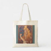 Alfonse Mucha Job Art Nouveau vrouw Tote Bag (Achterkant)