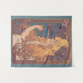 Alfonse Mucha Job Art Nouveau vrouw Wandkleed (Voorkant (horizontaal))
