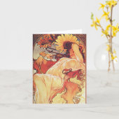 Alfonse Mucha Kaart (Gele Bloem)