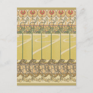 Alfonse Mucha Klaprozen Art Nouveau Bloem Behangse Briefkaart