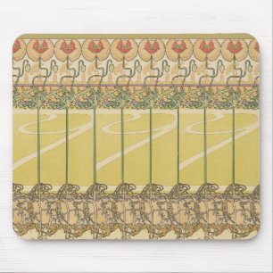 Alfonse Mucha Klaprozen Art Nouveau Bloem Behangse Muismat