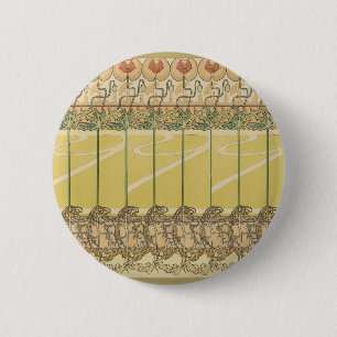 Alfonse Mucha Klaprozen Art Nouveau Bloem Behangse Ronde Button 5,7 Cm