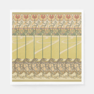 Alfonse Mucha Klaprozen Art Nouveau Bloem Behangse Servet