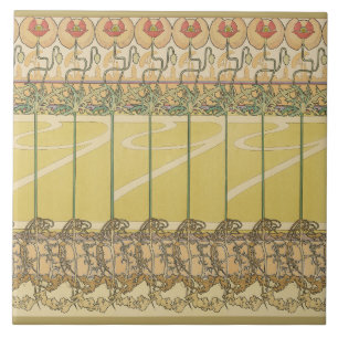Alfonse Mucha Klaprozen Art Nouveau Bloem Behangse Tegeltje