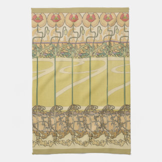 Alfonse Mucha Klaprozen Art Nouveau Bloem Behangse Theedoek