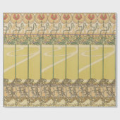 Alfonse Mucha Poppies Art Nouveau Floral Wallpaper Cadeaupapier (Vlak)