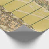 Alfonse Mucha Poppies Art Nouveau Floral Wallpaper Cadeaupapier (Hoek)