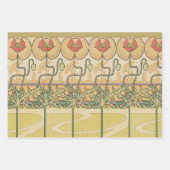 Alfonse Mucha Poppies Art Nouveau Floral Wallpaper Inpakpapier Vel (Voorkant 2)