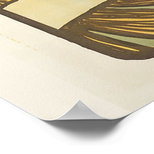 Alfonse Mucha Retro Vrouw  Fietsen Poster (Hoek)