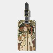 Alfonse Mucha Trappistine Art Nouveau Bagagelabel (Voorkant verticaal)