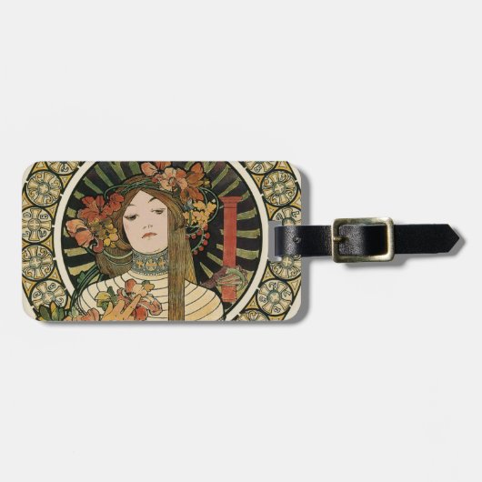 Alfonse Mucha Trappistine Nouveau Bagagelabel (Voorkant horizontaal)