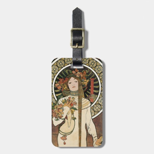 Alfonse Mucha Trappistine Nouveau Bagagelabel (Voorkant verticaal)