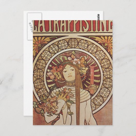 Alfonse Mucha Trappistine Nouveau Briefkaart (Voorkant / Achterkant)