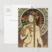 Alfonse Mucha Trappistine Nouveau Briefkaart (Voorkant / Achterkant)