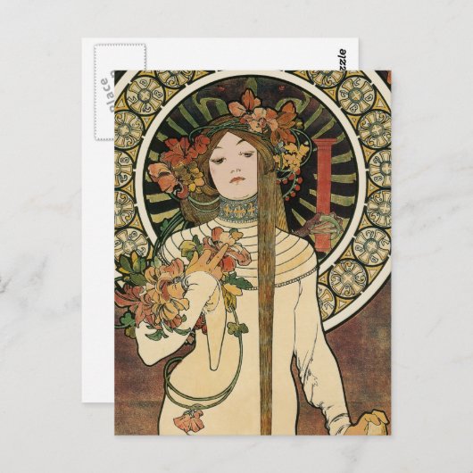 Alfonse Mucha Trappistine Nouveau Briefkaart (Voorkant / Achterkant)