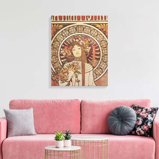 Alfonse Mucha Trappistine Nouveau Canvas Afdruk (Insitu (Woonkamer))