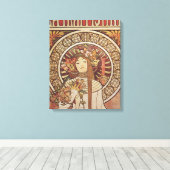 Alfonse Mucha Trappistine Nouveau Canvas Afdruk (Insitu (Houten vloer))