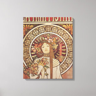 Alfonse Mucha Trappistine Nouveau Canvas Afdruk