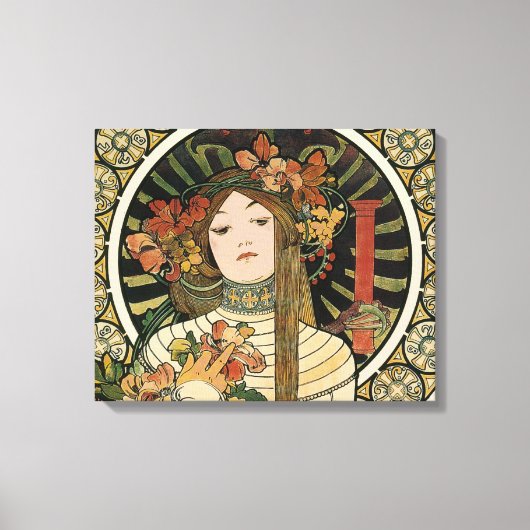 Alfonse Mucha Trappistine Nouveau Canvas Afdruk (Voorkant)